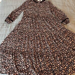 Levi's Black and Pink Floral Long Sleeve Dress